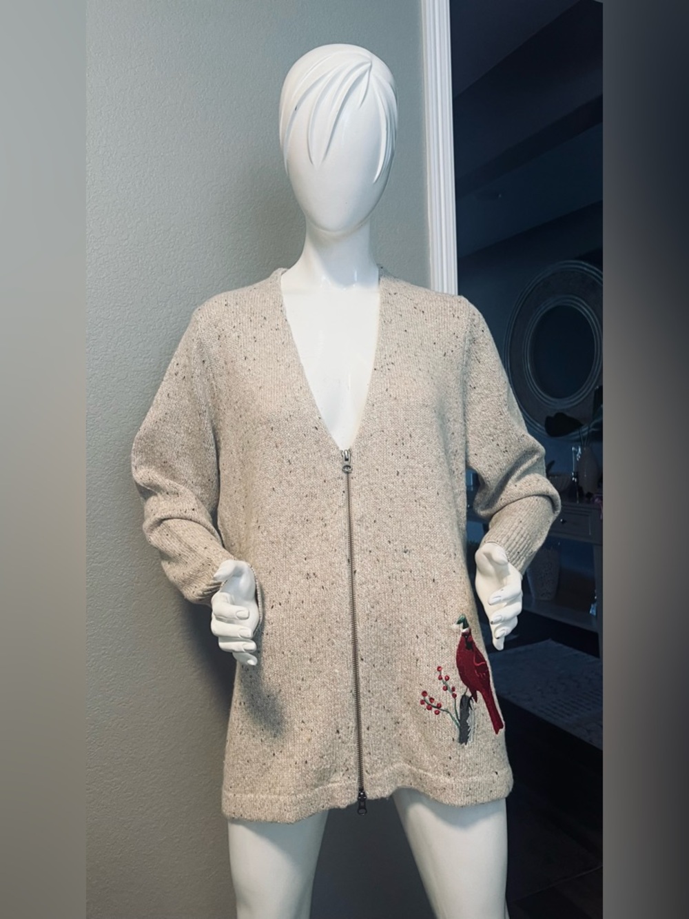 Vintage Woolrich full-zip cardigan sweater. Size XL